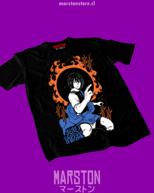 Polera negra de Fire Force