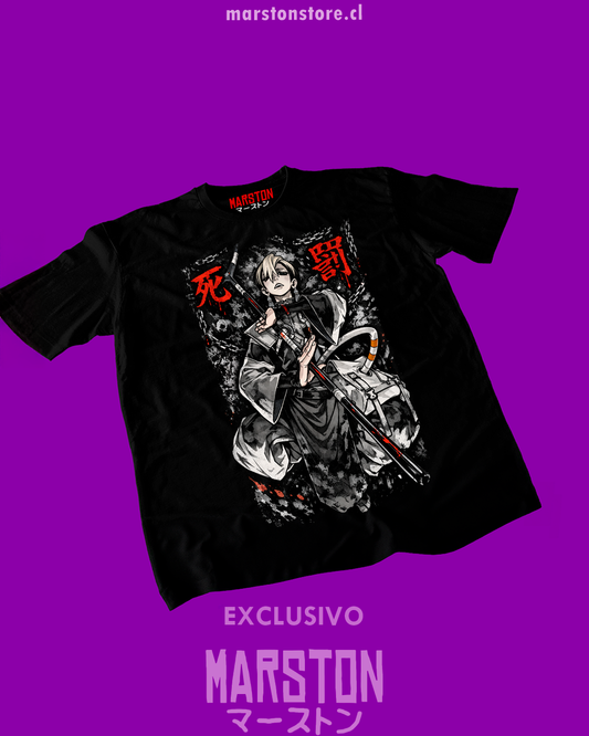 Polera negra de Gachiakuta con Zanka