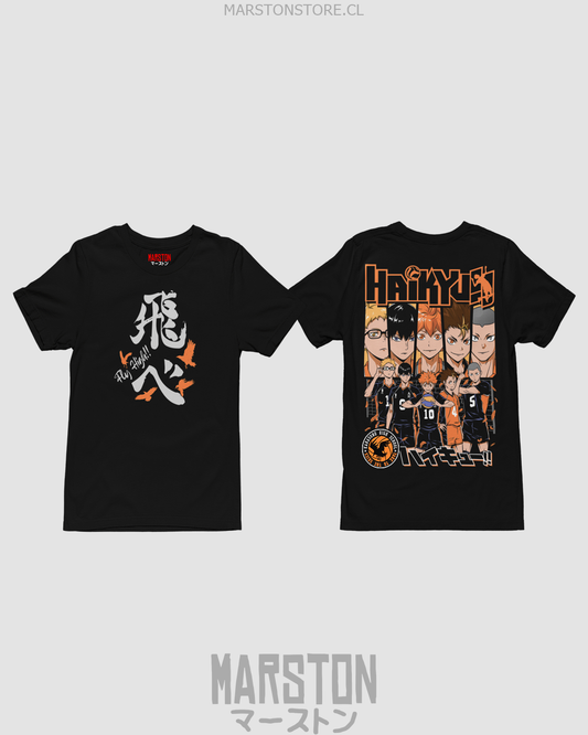 Polera negra de Haikyuu!! del equipo Karasuno