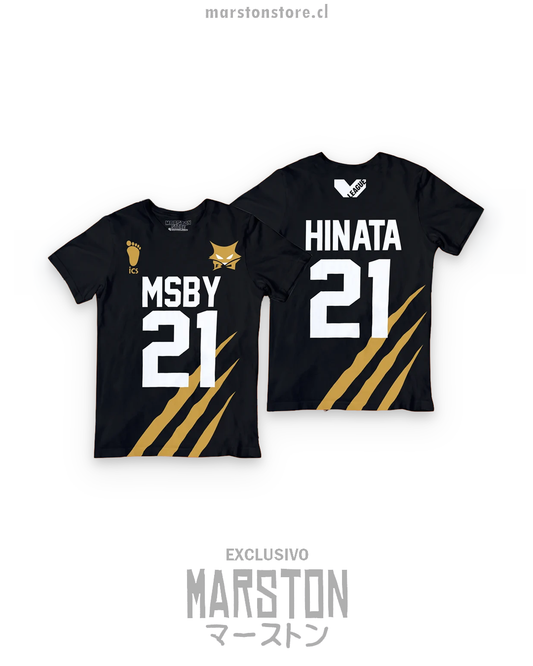 Polera negra de Haikyuu!! de MSBY Black Jackals con Shoyo Hinata