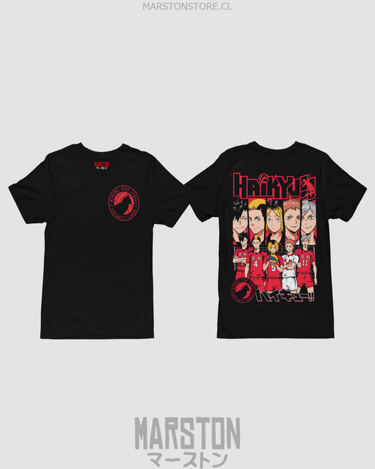 Polera negra de Haikyuu!! del equipo Nekoma