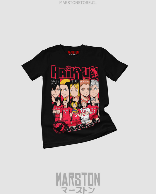 Polera negra de Haikyuu!! del equipo Nekoma