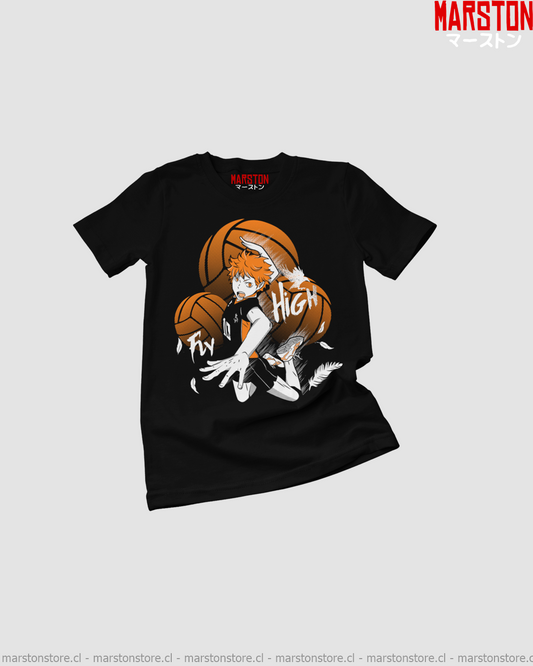 Polera negra de Haikyuu!! con Shoyo Hinata