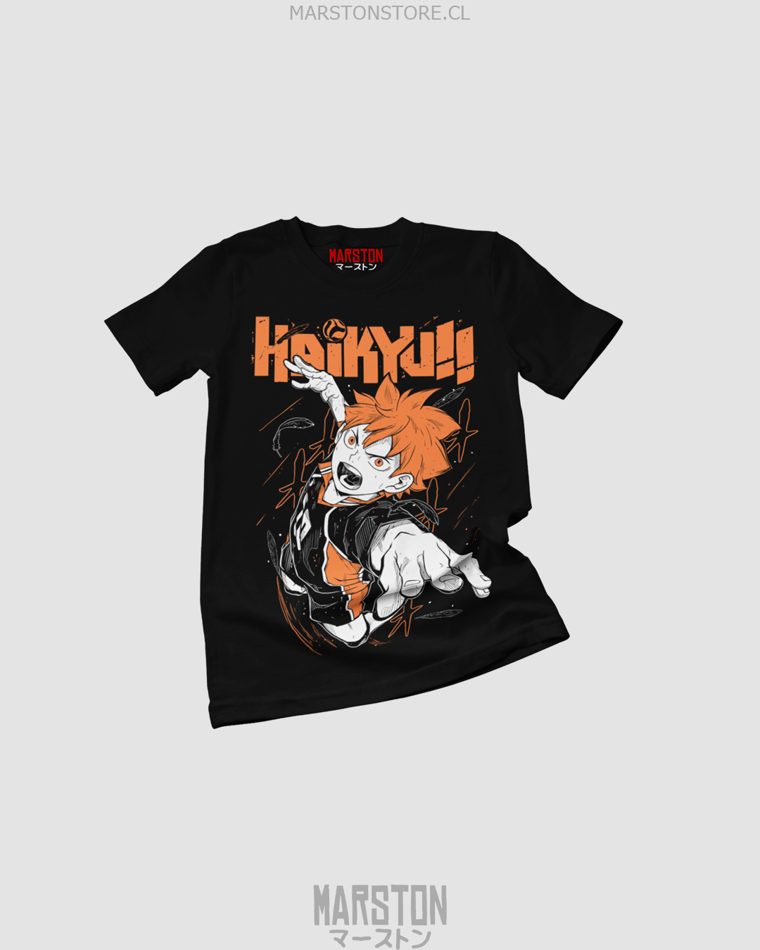 Polera negra de Haikyuu!! con Shoyo Hinata