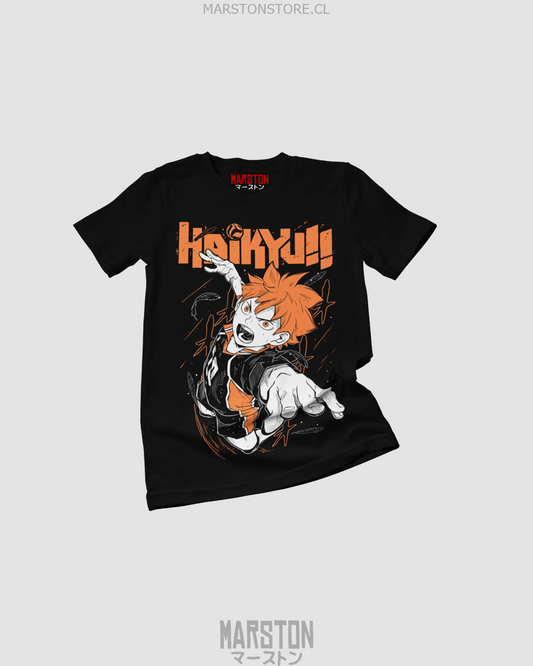 Polera negra de Haikyuu!! con Shoyo Hinata