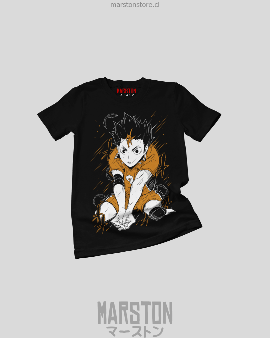 Polera negra de Haikyuu!! con Yuu Nishinoya