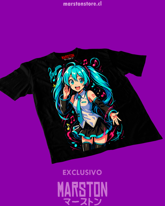 Polera negra de Hatsune Miku