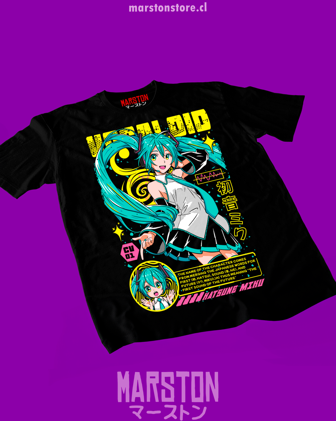 Polera negra de Hatsune Miku