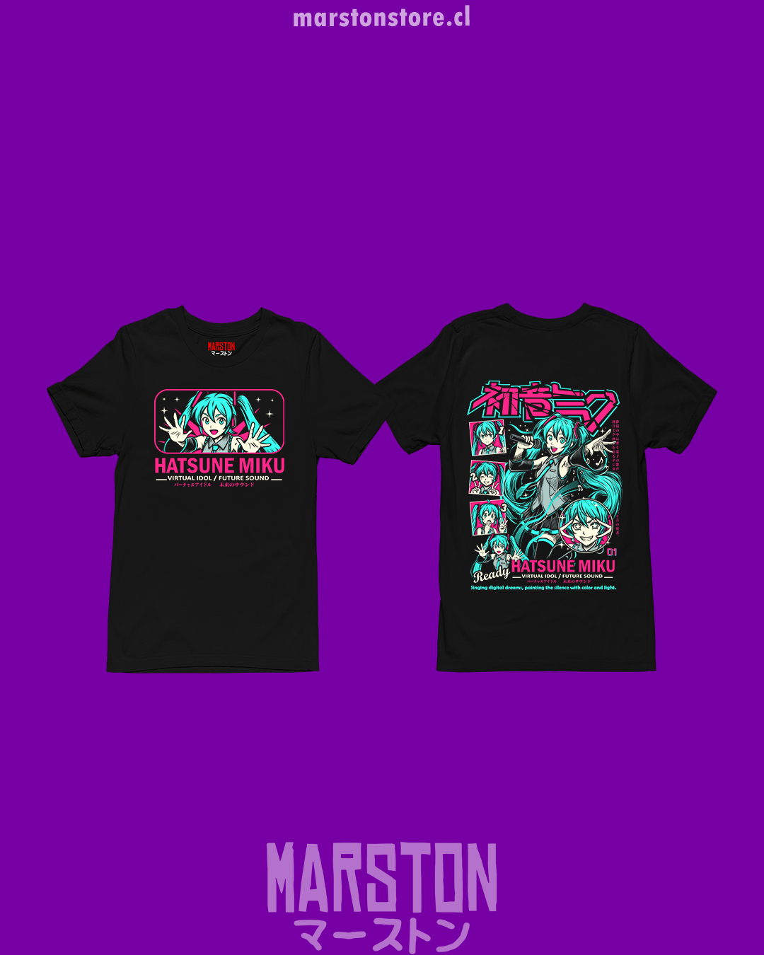 Polera negra de Hatsune Miku