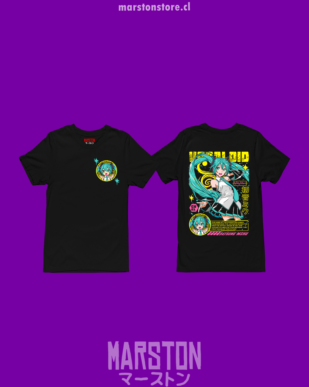 Polera negra de Hatsune Miku