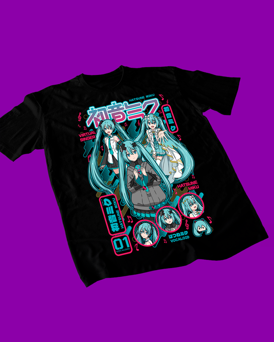 Polera negra de Hatsune Miku