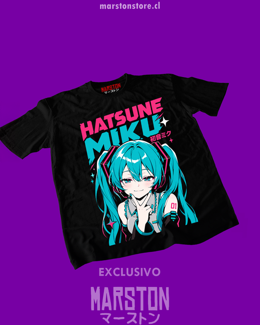 Polera negra de Hatsune Miku