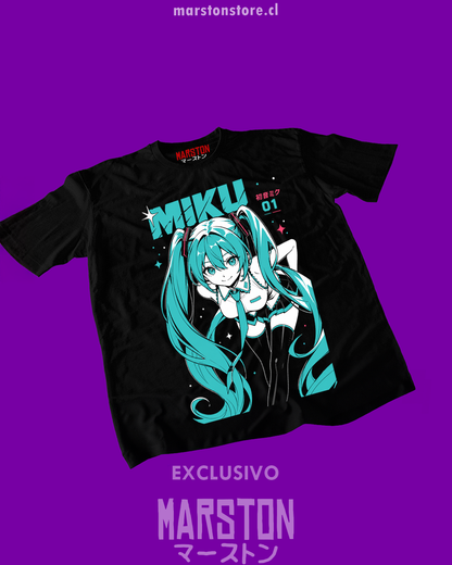 Polera negra de Hatsune Miku
