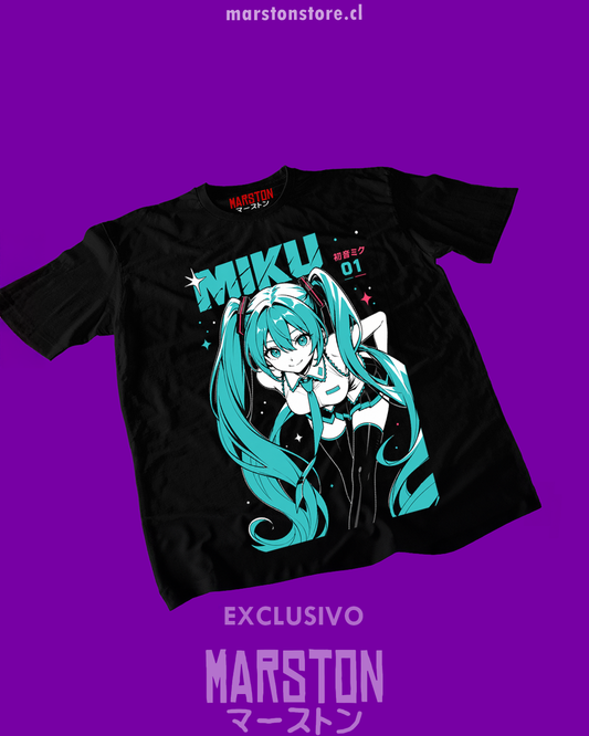 Polera negra de Hatsune Miku