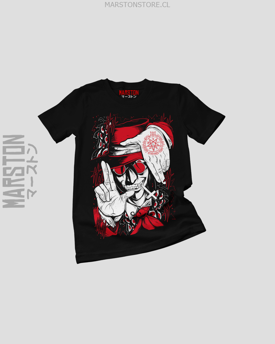 Polera negra de Hellsing con Alucard