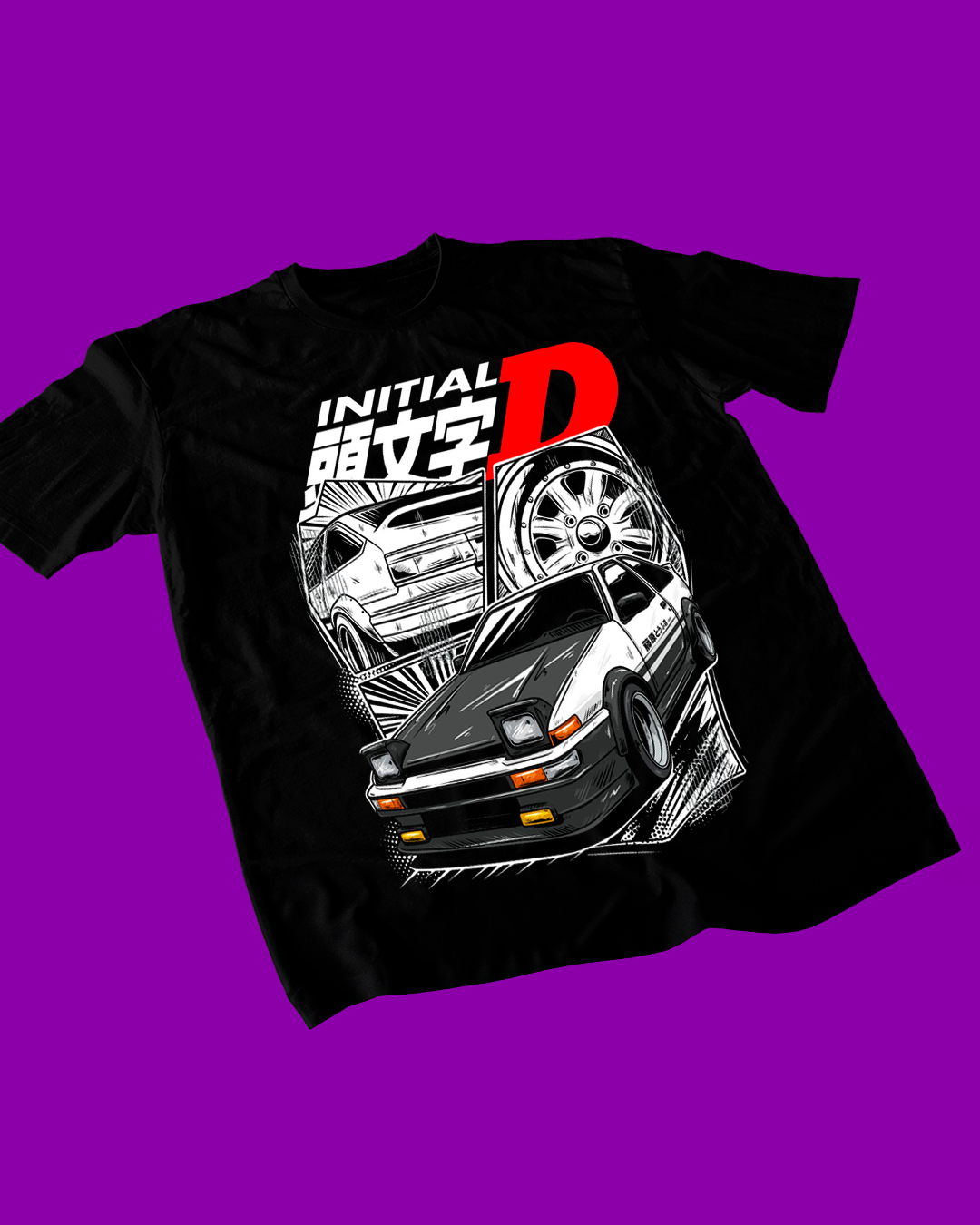 Polera negra de Initial D