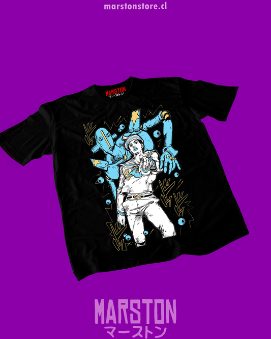 Polera negra de JoJo's Bizarre Adventure: JoJolion con Josuke Higashikata