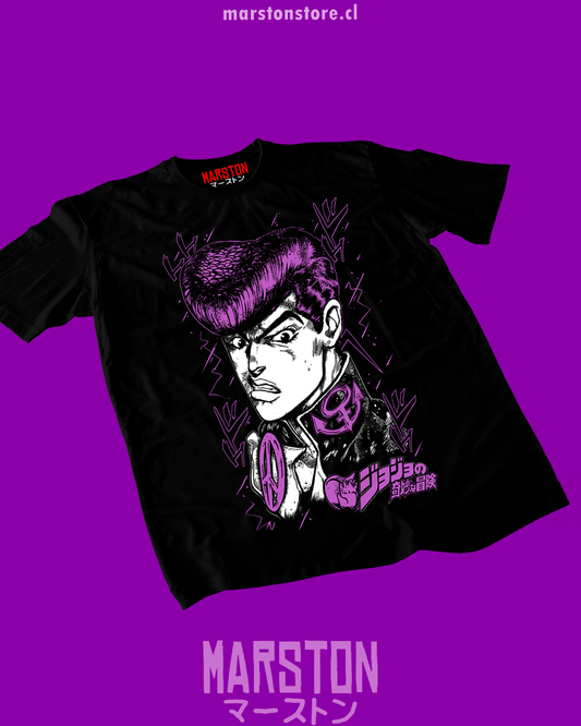Polera negra de JoJo's Bizarre Adventure con Josuke Higashikata