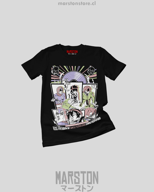 Polera negra de JoJo's Bizarre Adventure con diseño Torture Dance