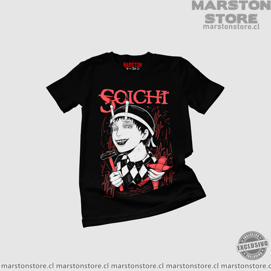 Polera negra de Junji Ito con Souichi Tsujii