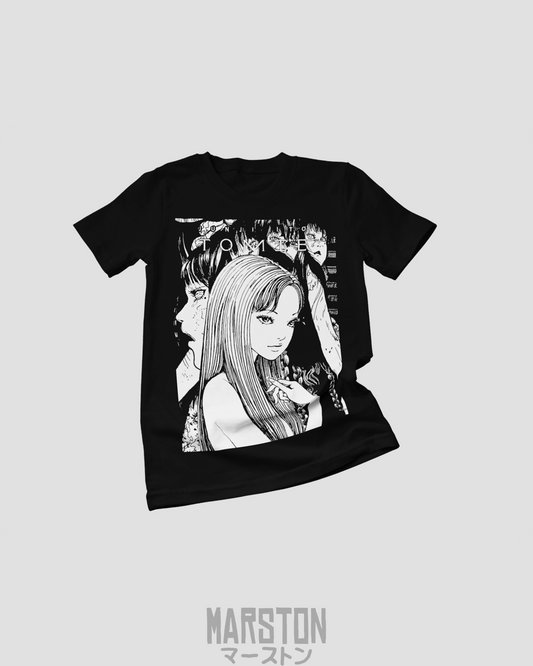 Polera negra de Junji Ito con Tomie