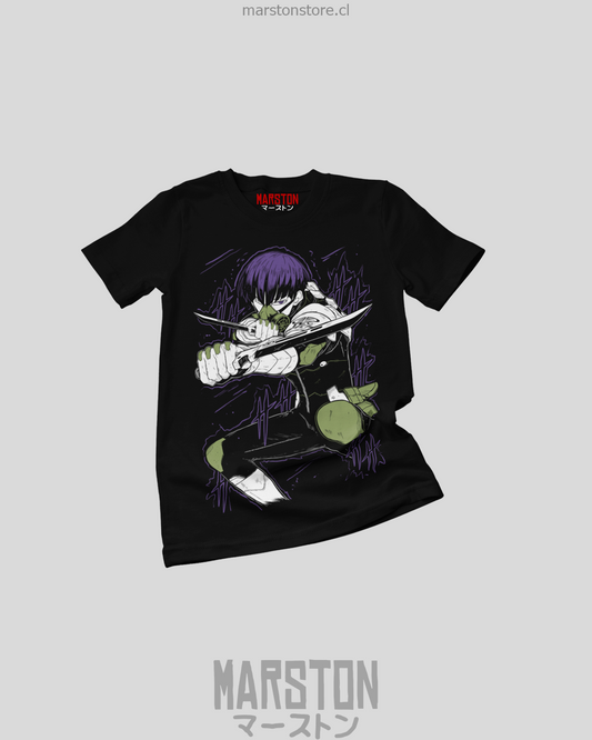 Polera negra de Kaiju No. 8 con Soshiro Hoshina