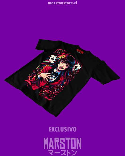 Polera negra de Kakegurui con Yumeko Jabami