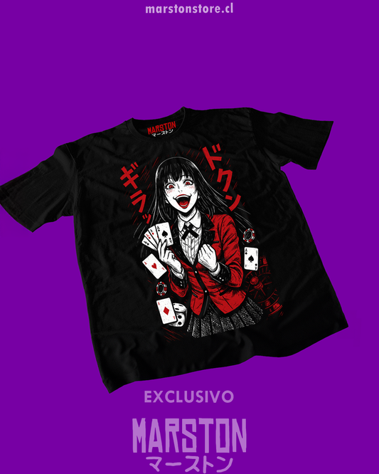 Polera negra de Kakegurui con Yumeko Jabami