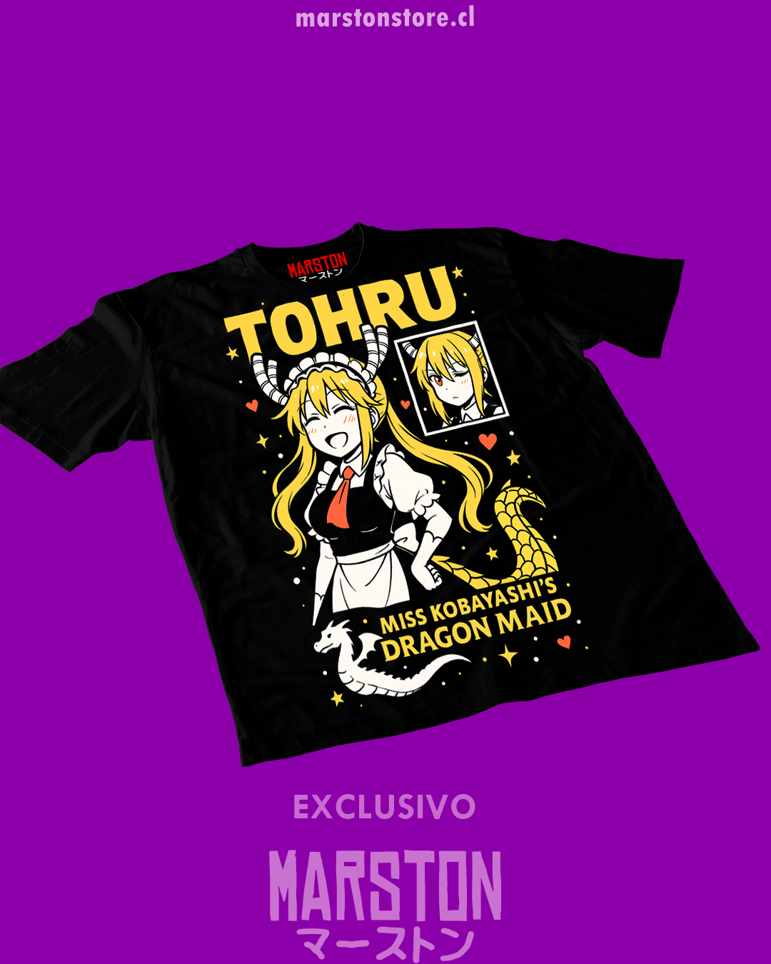 Polera negra de Kobayashi-san Chi no Maid Dragon con Tohru