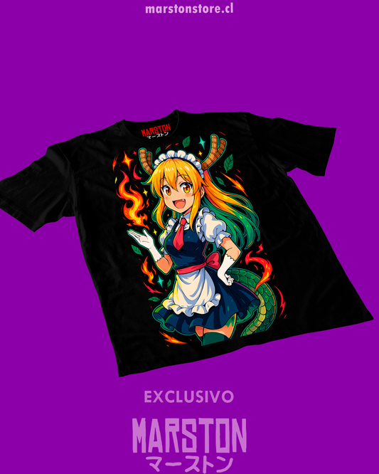 Polera negra de Kobayashi-san Chi no Maid Dragon con Tohru