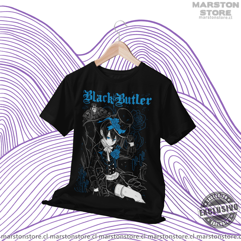 Polera negra de Kuroshitsuji (Black Butler) con Ciel Phantomhive