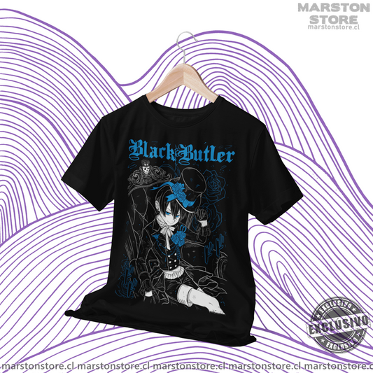 Polera negra de Kuroshitsuji (Black Butler) con Ciel Phantomhive