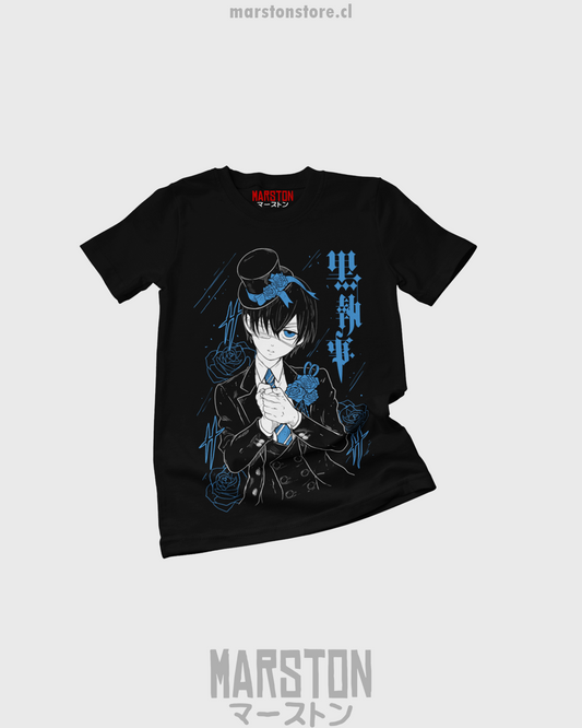 Polera negra de Kuroshitsuji Black Butler con Ciel Phantomhive