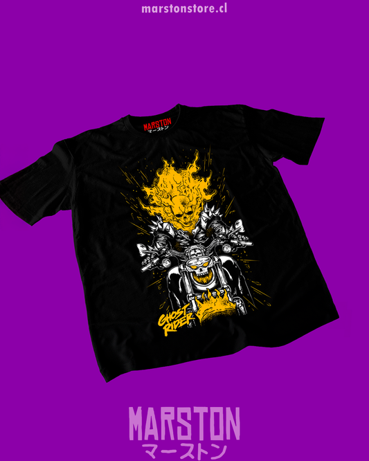 Polera negra de Marvel con Ghost Rider