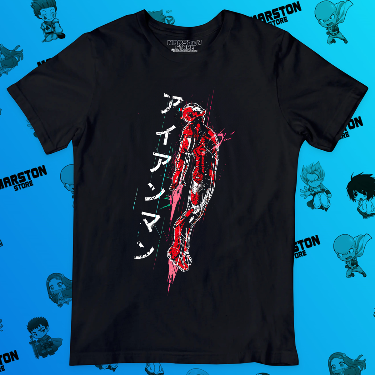 Polera negra Marvel con Iron Man