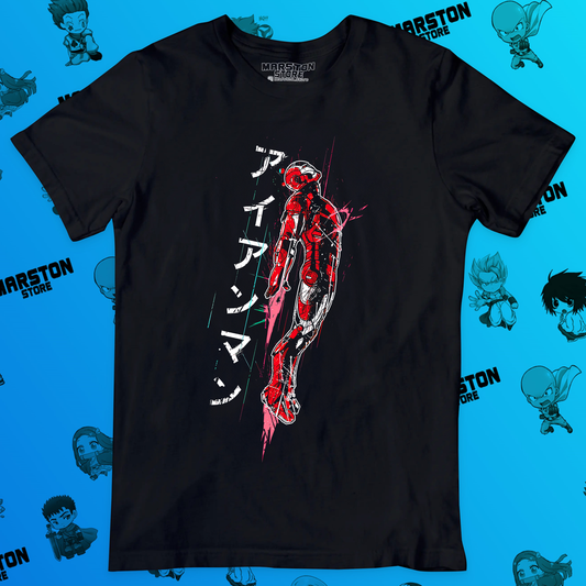 Polera negra Marvel con Iron Man