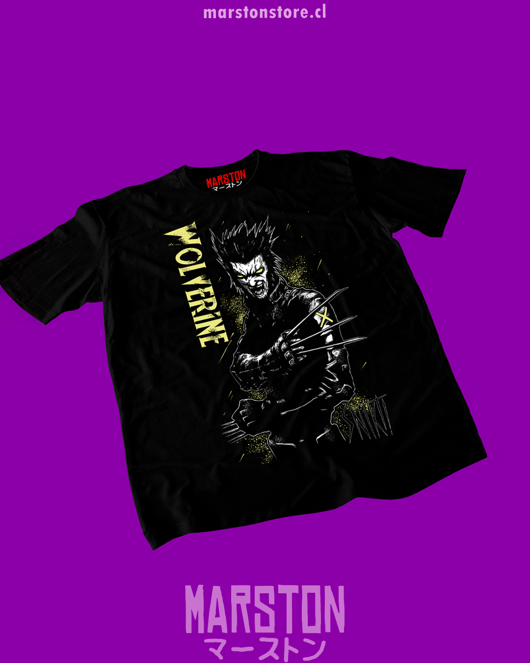Polera negra de Marvel con Wolverine
