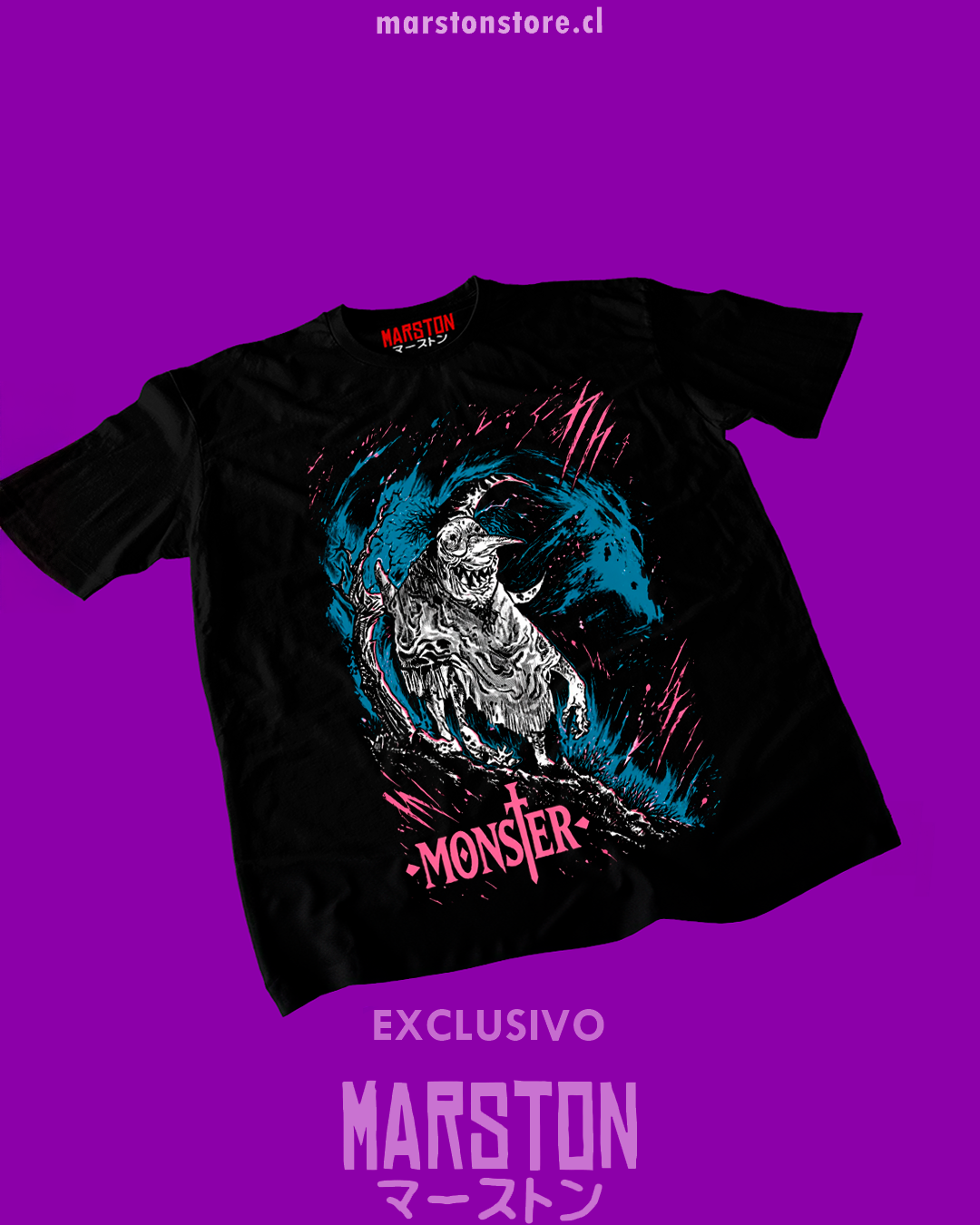 Polera negra de Monster