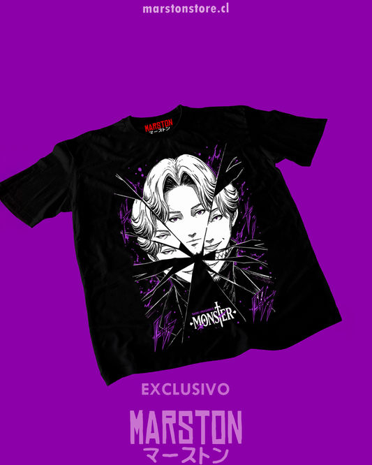 Polera negra de Monster con Johan Liebert