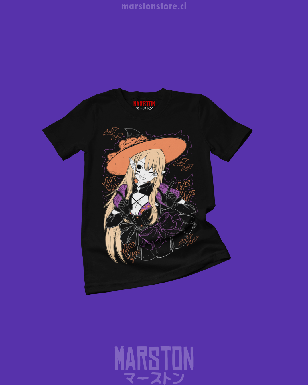 Polera negra de My Dress-Up Darling / Sono Bisque Doll con Marin Kitagawa en diseño de Halloween