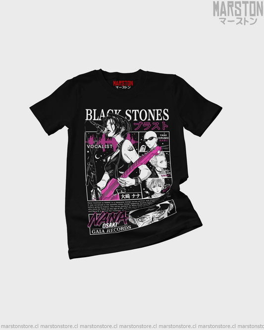 Polera negra de Nana con Black Stones