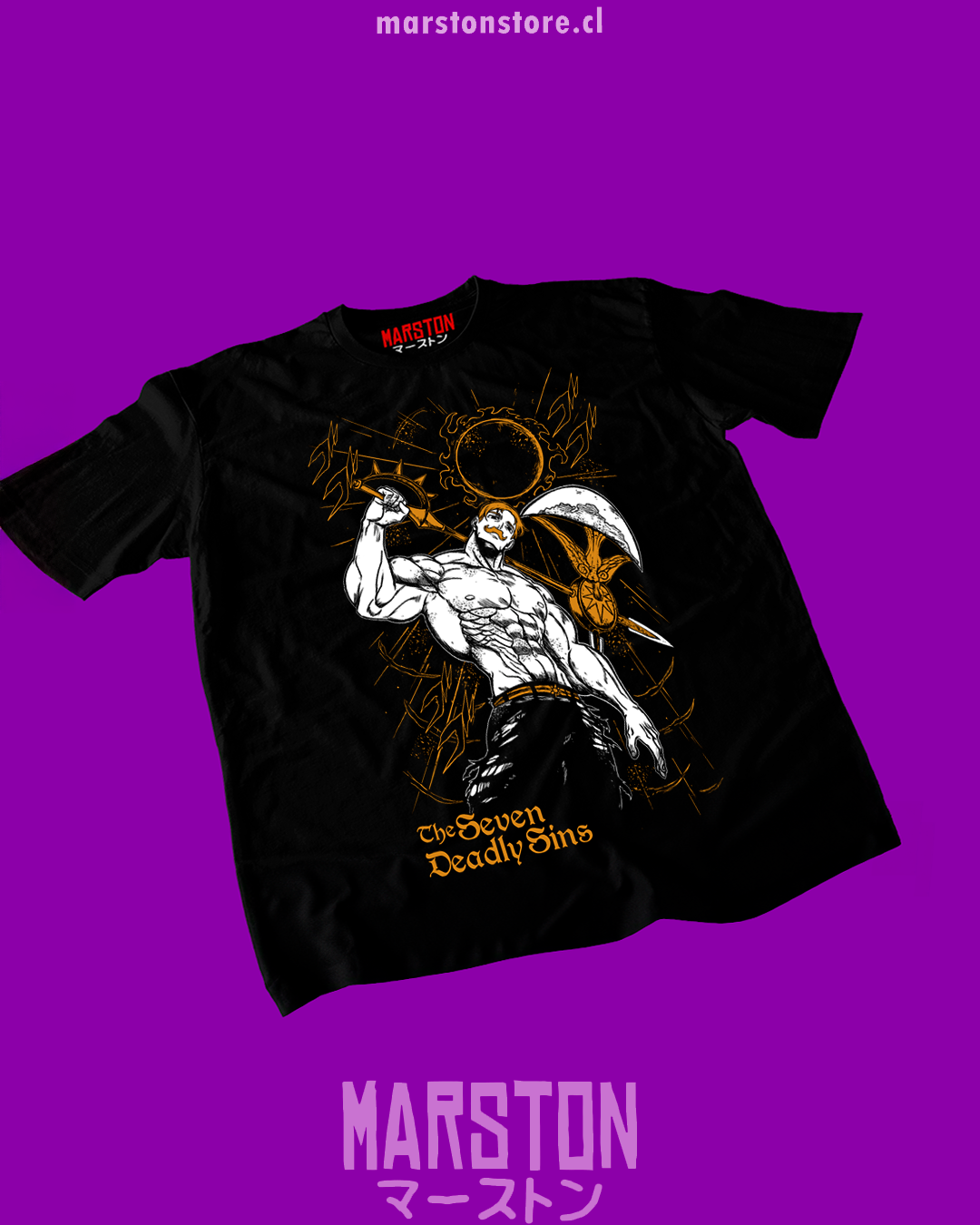 Polera negra de Nanatsu no Taizai con Escanor