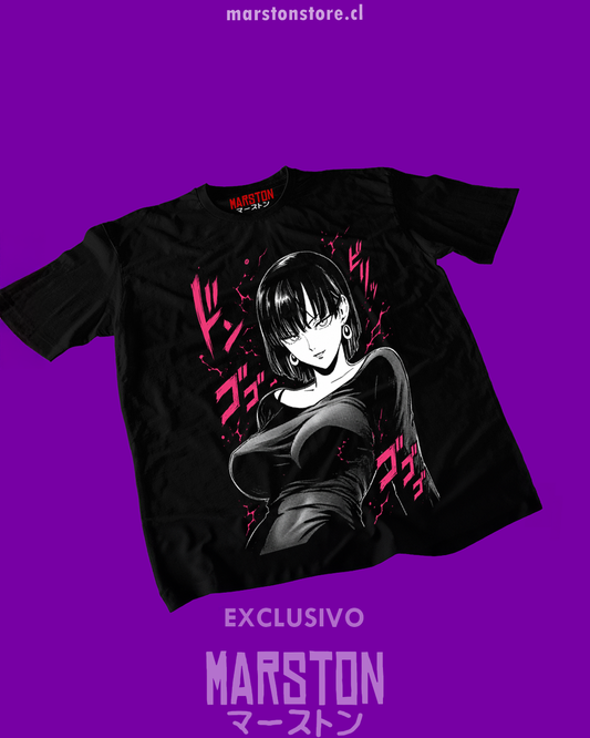 Polera negra de One Punch Man con Fubuki