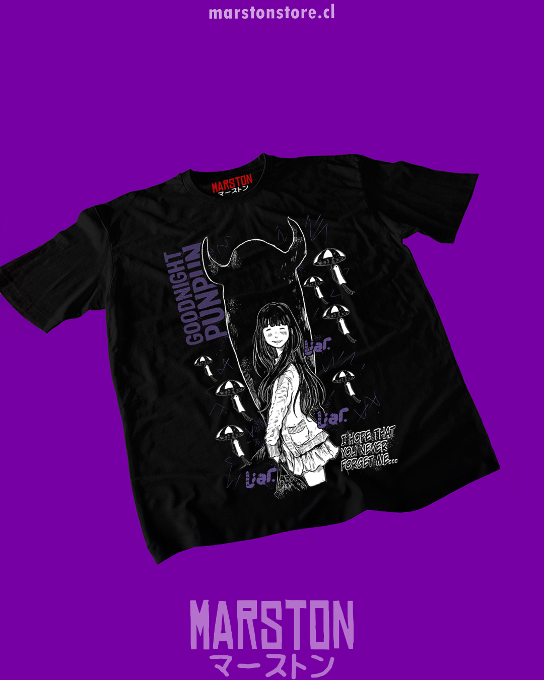 Polera negra de Oyasumi Punpun