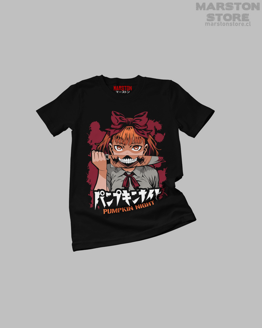 Polera negra de Pumpkin Night con Naoko Kirino