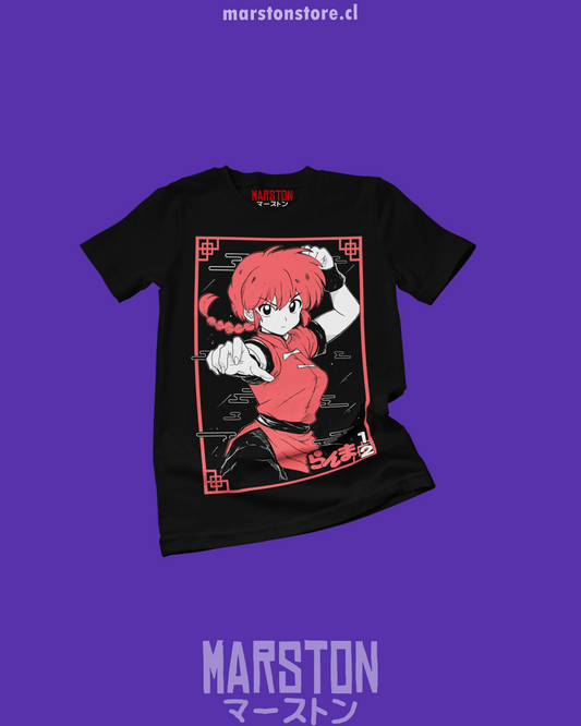 Polera negra de Ranma ½ con Ranma Saotome
