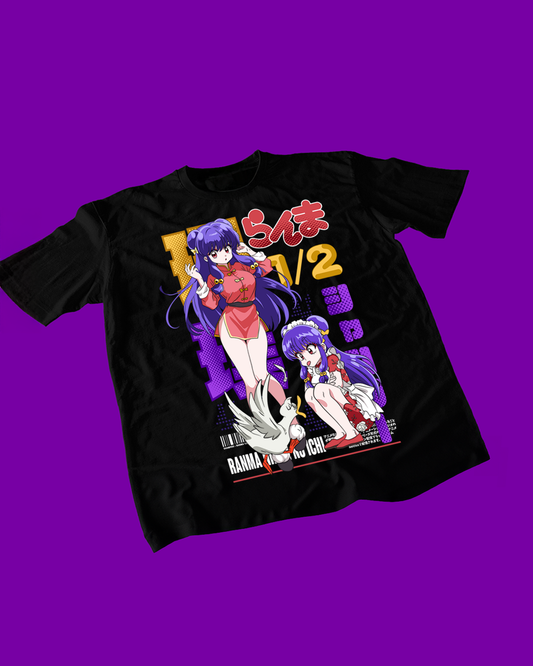 Polera negra de Ranma ½ con Shampoo