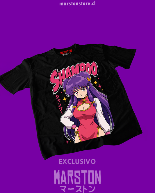 Polera negra de Ranma ½ con Shampoo