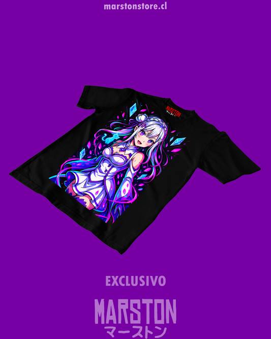 Polera negra de Re:Zero con Emilia