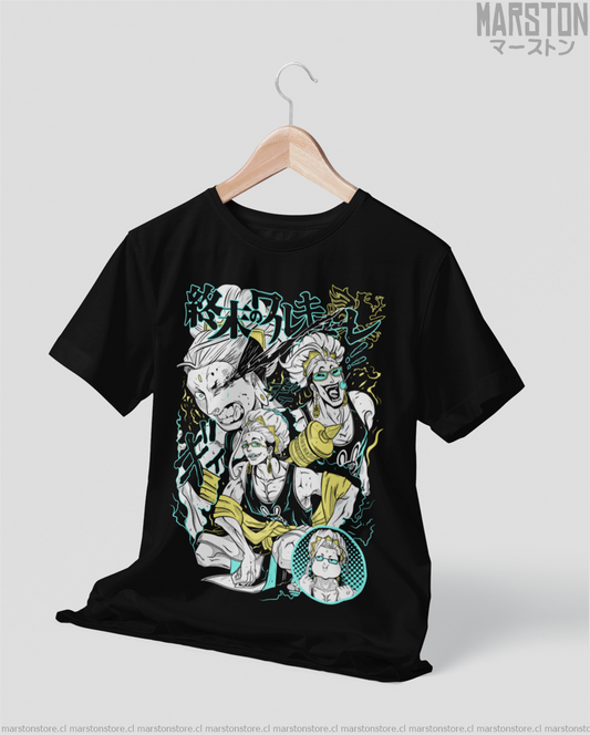 Polera negra de Record of Ragnarok con Buda Gautama, versión 2